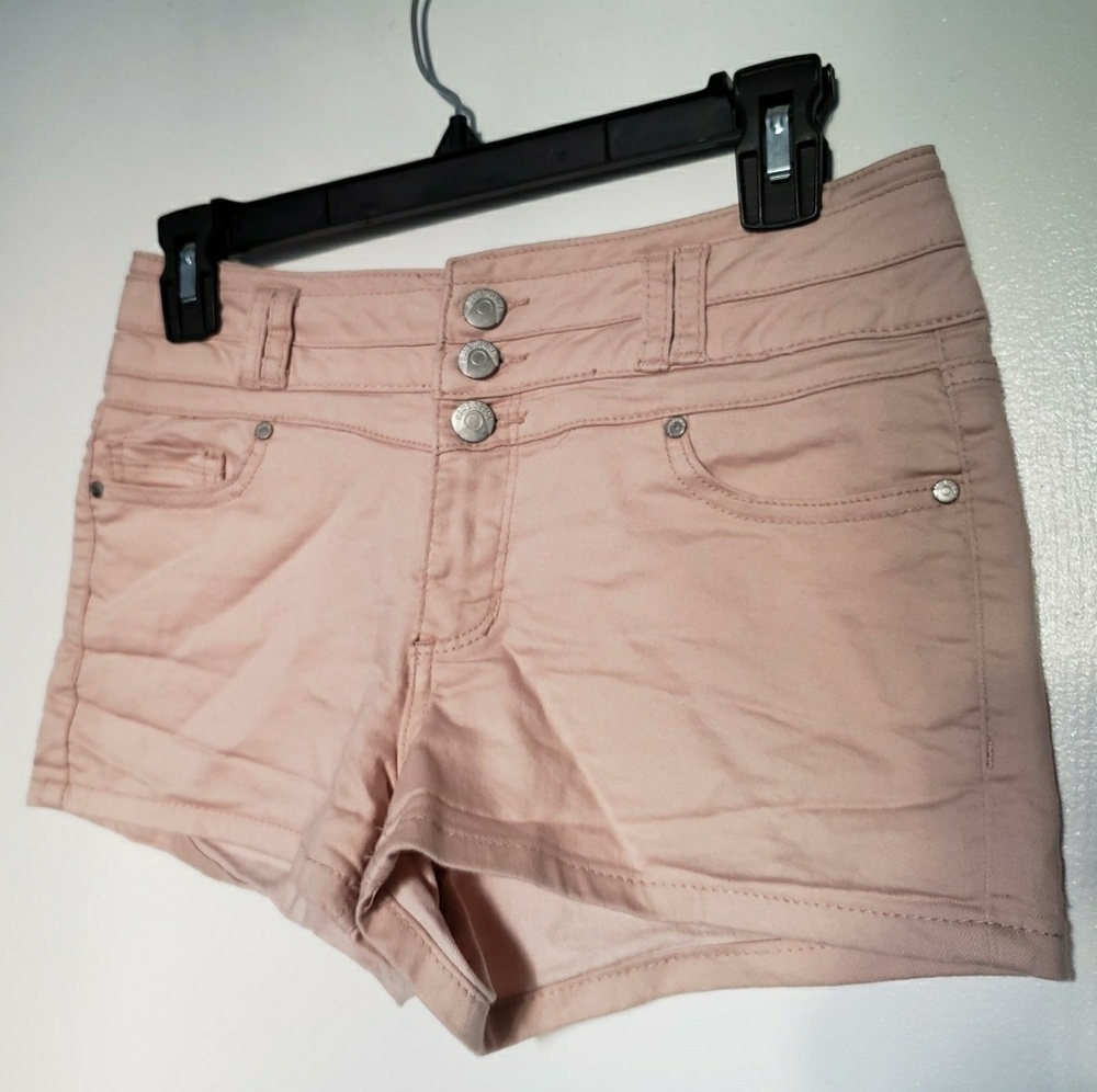 Blush pink high waisted shorts